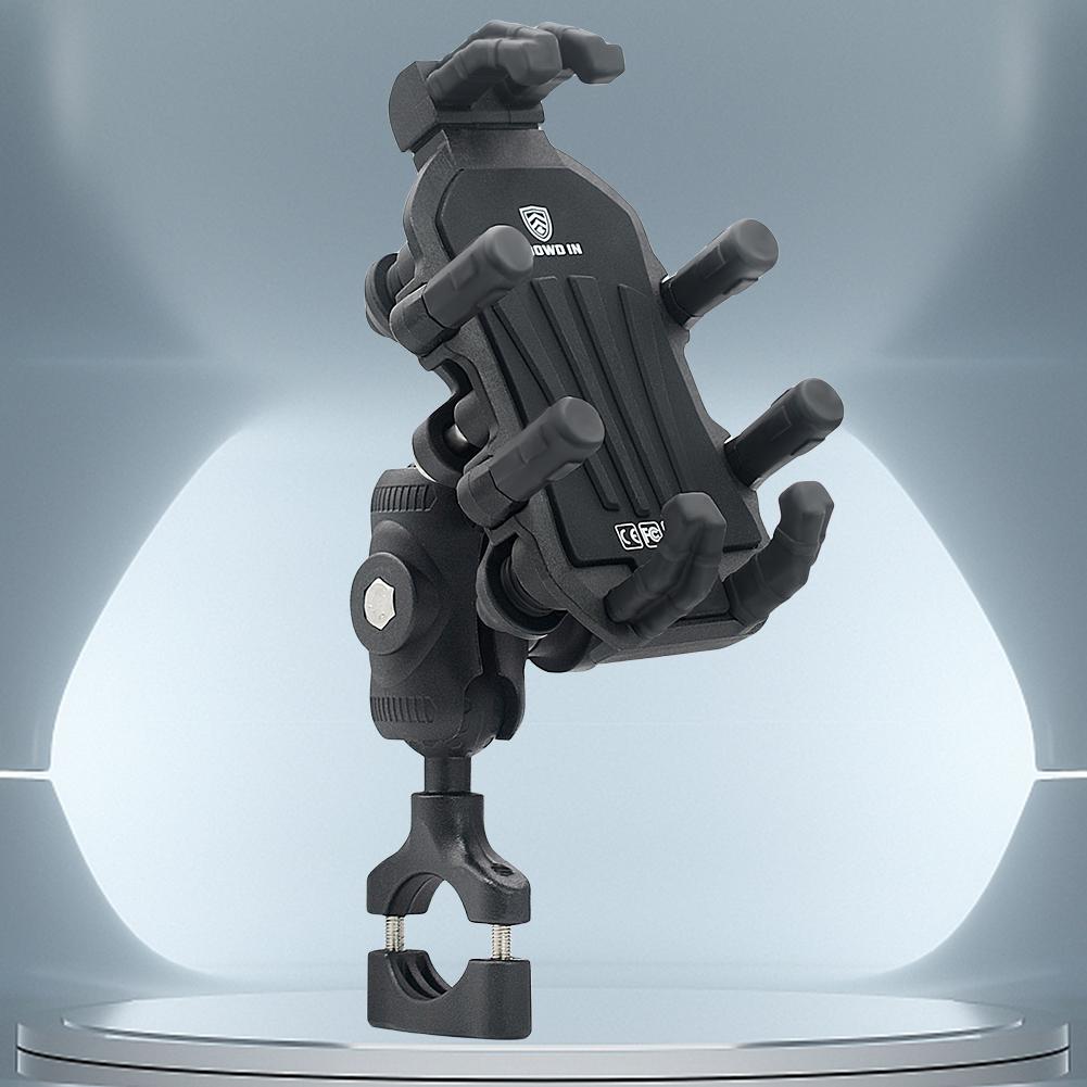 Mobile Phone Stand with Shock Absorber Handlebar Side Mirror Stand Anti-Theft