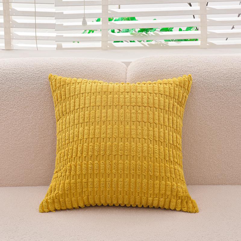 Наволочка из однотонного вельвета в полоску – жаккардовая квадратная наволочка для диванной подушки без вставки