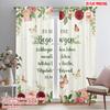 2pcs 2D Flat Printing Curtains Encounters Loved Ones Make Life Worth Fabric Without Electricity Festive Holiday for All Season