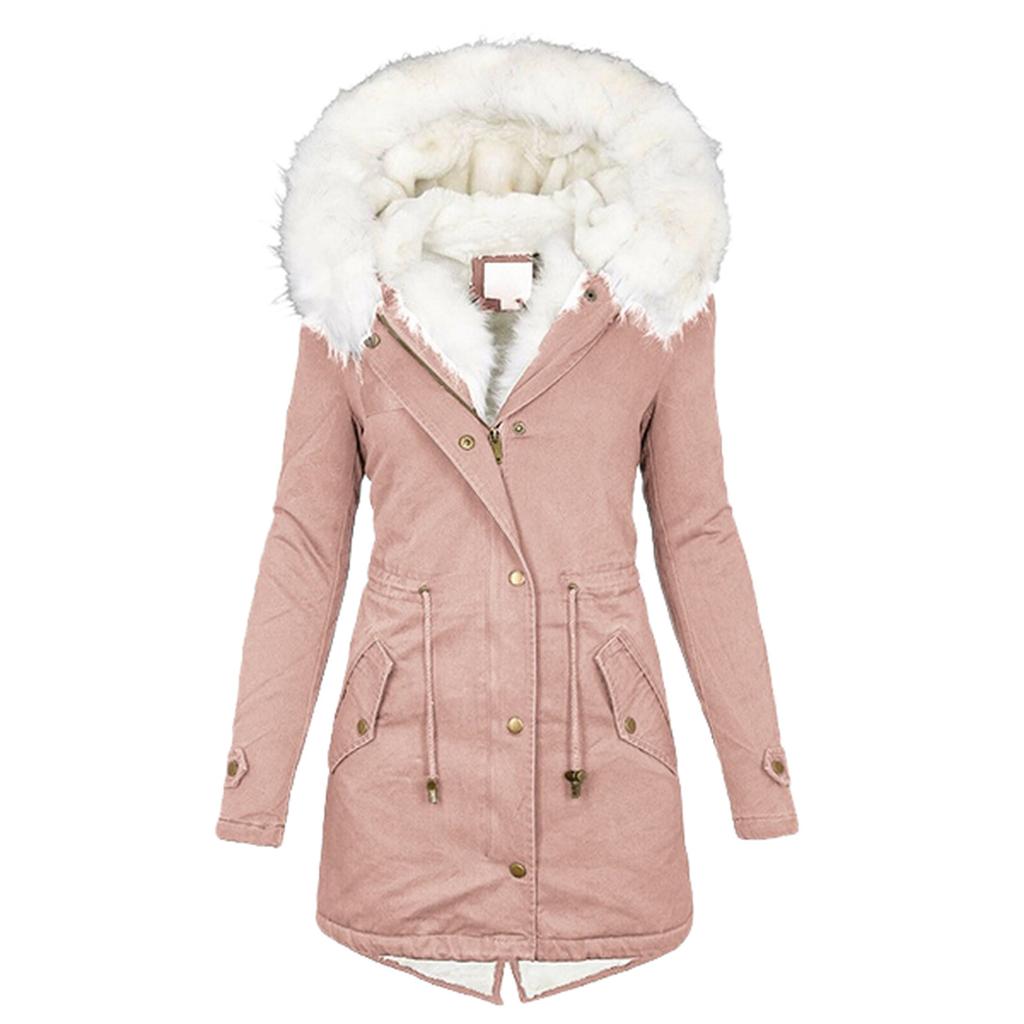 Women's Winter Padded Thickened Hooded Cotton Coat Mid-length Model Thin Warm Jacket