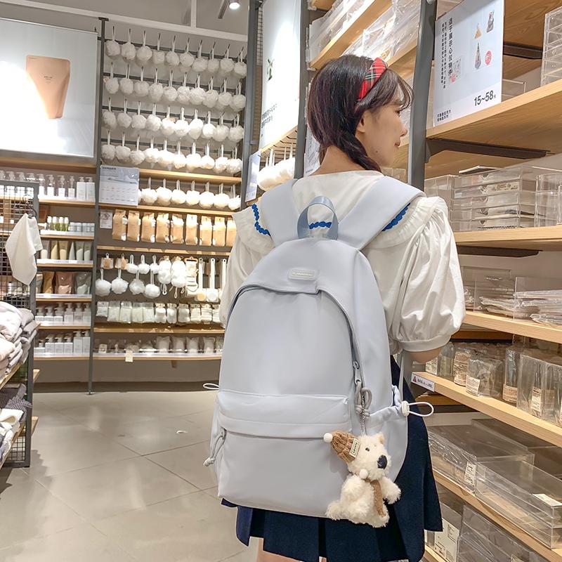 Студенческая школьная сумка однотонный кампусный рюкзак женский большой емкости рюкзак