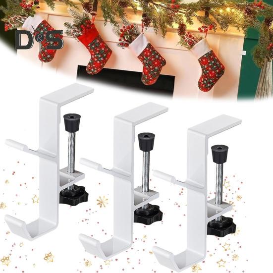 4 шт. рождественских вешалок для чулок, держатели для каминной полки, прочная несущая регулируемая конструкция, держатели для чулок для каминной полки