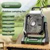 Rechargeable USB Camping Fan with Light & Sound – Strong Wind Ceiling Fan for Outdoor Use