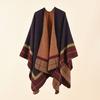 Ethnic Bohemian Geometric Shape Plus Size Gold Cashmere Split Shawl Cloak Infinity Scarf Designer Scarf Women Luxury