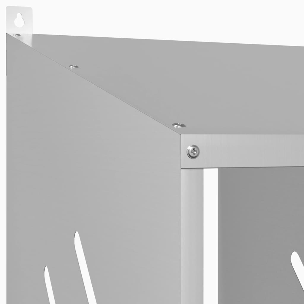 Chicken Nest Box with 2 Compartments Galvanized Silver Metal