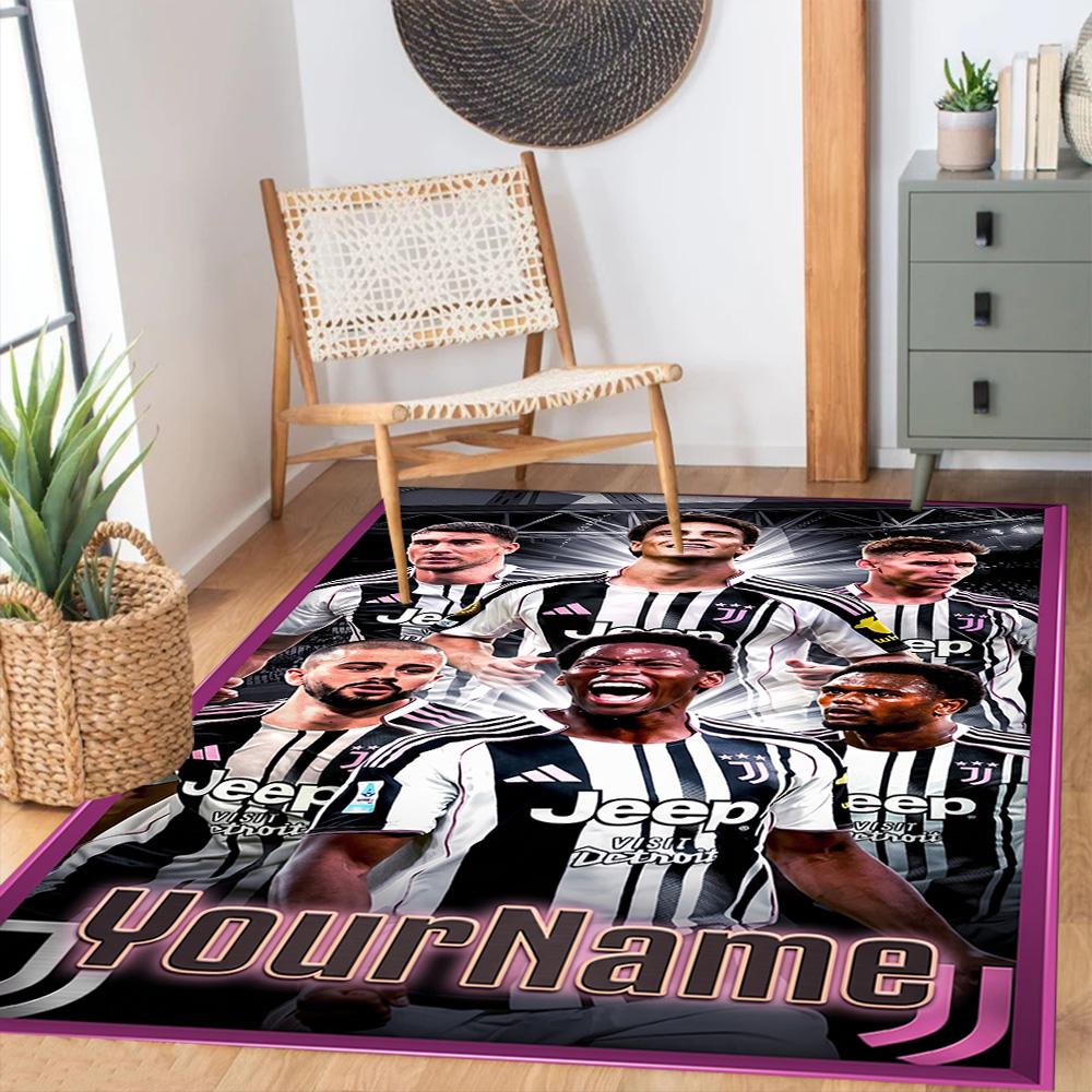 Juventus Customize Your Name Floor Rug Office Rug Suitable for Hallway Dining Room Foyer Entryway Anti-slip Rug Office home decor