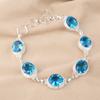 Swiss Blue Topaz  Gemstone 925 Sterling Silver Jewelry Handcrafted Bracelet 8.5" RB-2-9