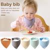 Baby Bibs Baby Bandana Drool Bib Solid Color Adjustable Reusable Button Fixed Cotton Toddler Saliva Wipe Baby Infant Teething Pinafore Shower Gift