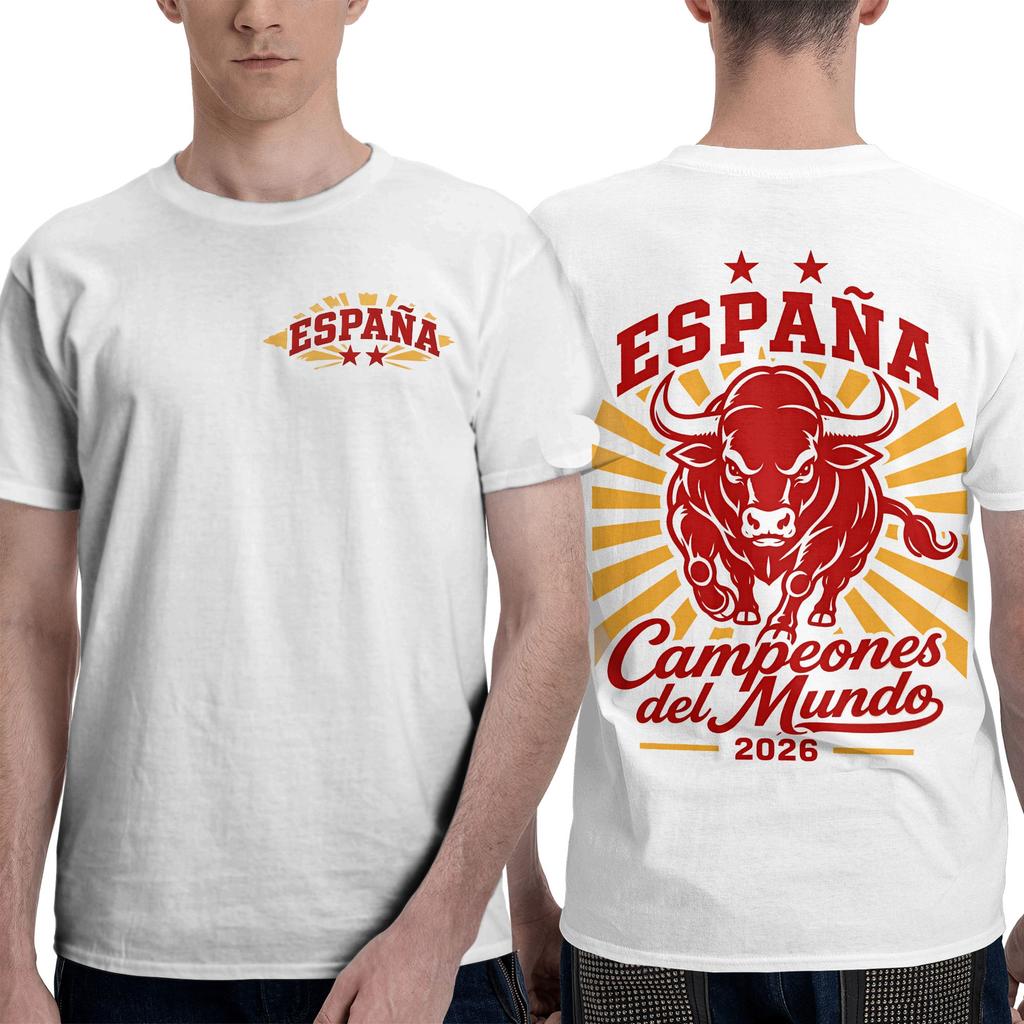 Spain 2026 World Champions 2 Star Graphic Soccer Fan Tshirt Summer Streetwear Tshirts Short Sleeve Printed Clothes