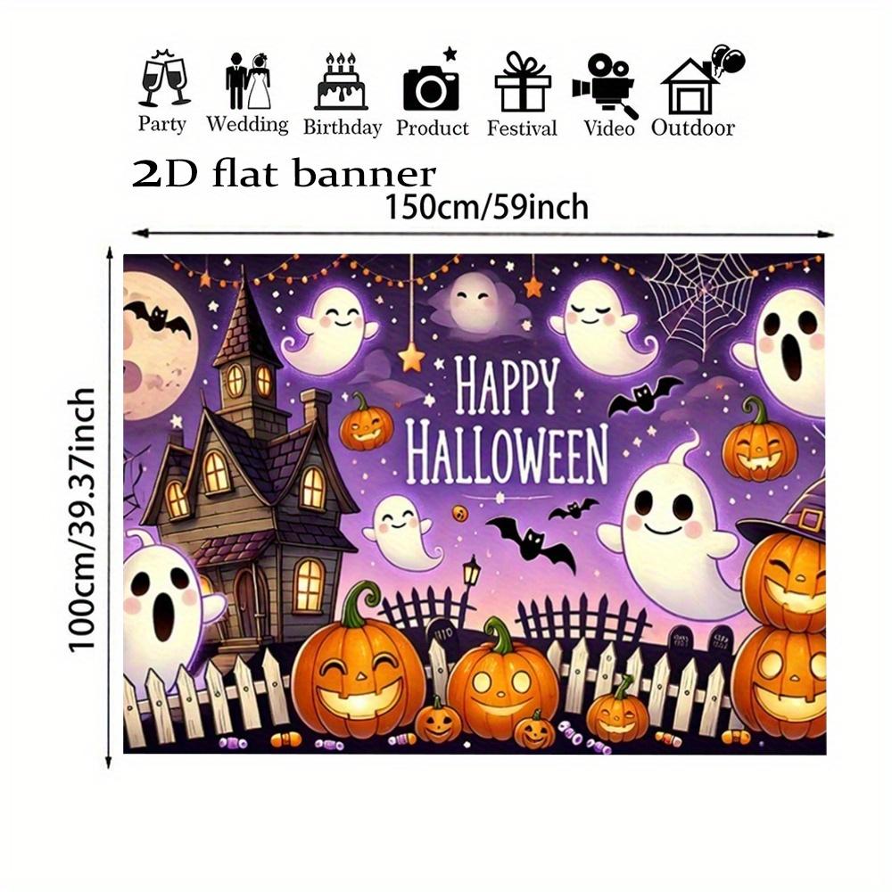 1 piece 2D flat banner - Happy Pumpkin Lantern Color Party Banner. Perfect for family gatherings.zyc
