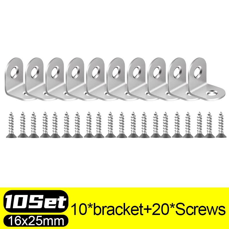20/1 комплектов угловых кронштейнов L-образной формы из нержавеющей стали, угловые соединители L, крепеж для полок для каркаса опоры мебельного шкафа