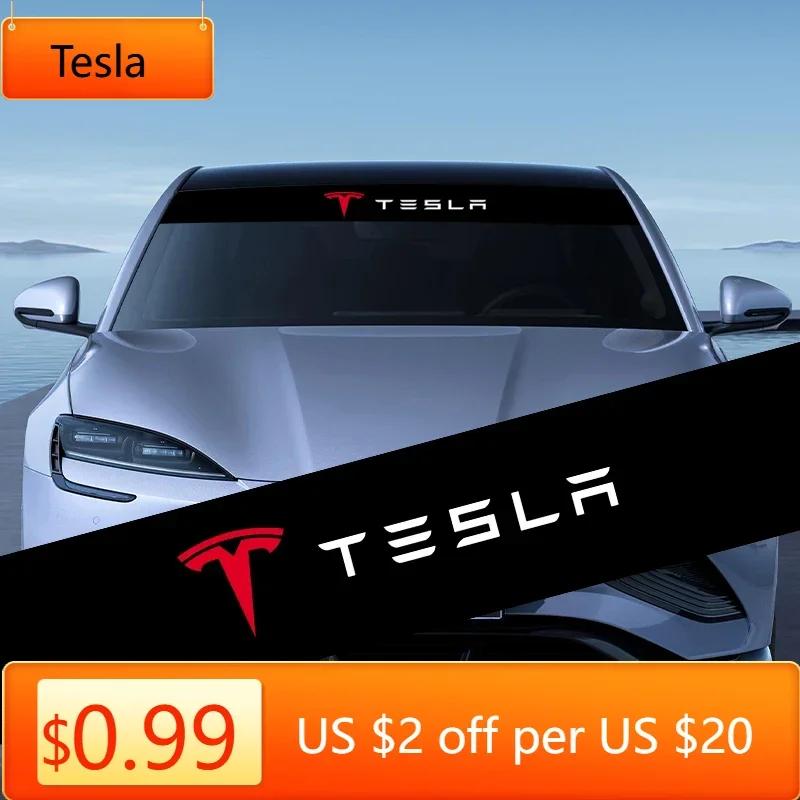 Car Sticker Tesla Car Windshield Sticker Fashion Sport Decals Decoration Sticker Styling for Tesla Model-3 Model-S X Model-Y Cyb