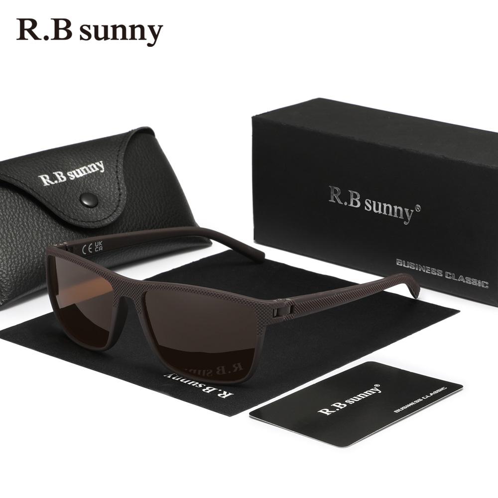 RBsunny Новые модные черные солнцезащитные очки мужские прямоугольные поляризованные очки с защитой от УФ-излучения 400, спортивные женские матовые очки для отдыха на природе