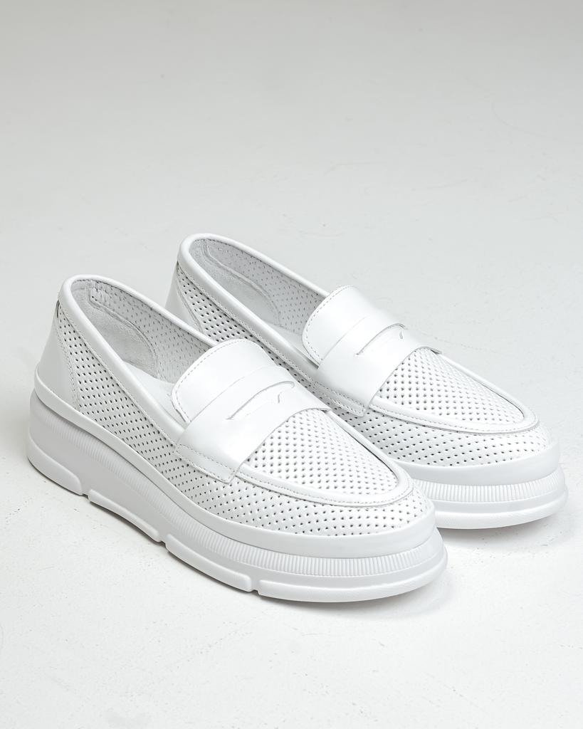 Perforated Slip-ons Krula 128910 36 White Leather