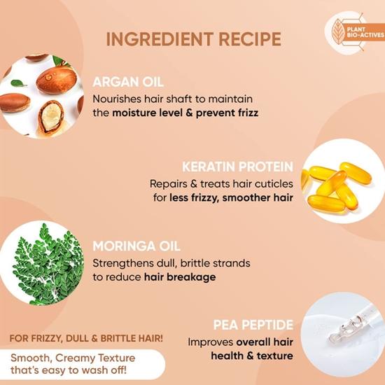 Dot & Key Moringa & Argan Oil Fizz Control Smoothening Hair Conditioner | Кондиционер против выпадения волос для сухих волос | Без сульфатов | 120 миллилитров