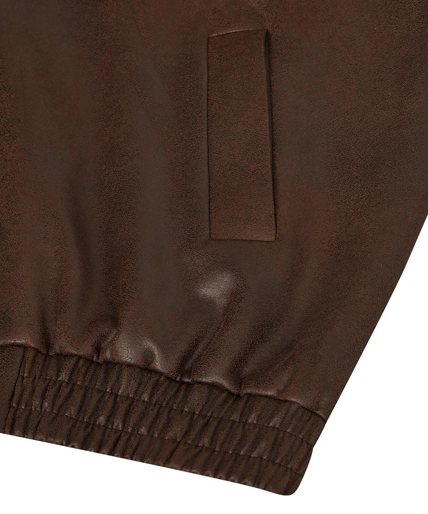 Стандартная ошибка 87-Stan009 [Обновление] Стандартная замшевая куртка-бомбер Растрескавшийся красно-коричневый (Тип B)