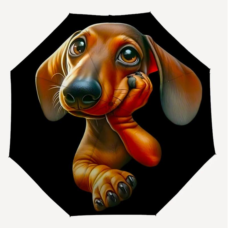 1PC dog paw Automatic Open/Close Umbrella with Windproof, 8-Rib Sturdy Canopy, Durable Ribs, Fashionable Design, Outdoor Accessory, Fun Prin, Holiday
