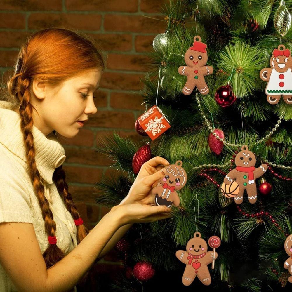 Подвесные Украшения Пряничный Человечек Милые Поделки DIY Рождественский Декор Праздничный Пряничный Рождественский Декор Товары для Вечеринки