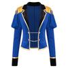 Women Circus Ringmaster Costume Puff Long Sleeve Lapel Collar Tassel Shoulder Jacket Chain Button Hat Gloves Magic Wand for Halloween Cosplay Party