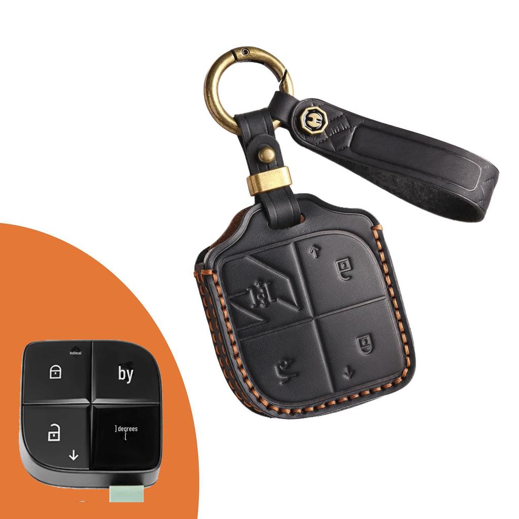 Чехол для ключа из натуральной кожи для 2023 Lynk & Co 08 - Индивидуальная сумка для защиты ключа автомобиля с пряжкой