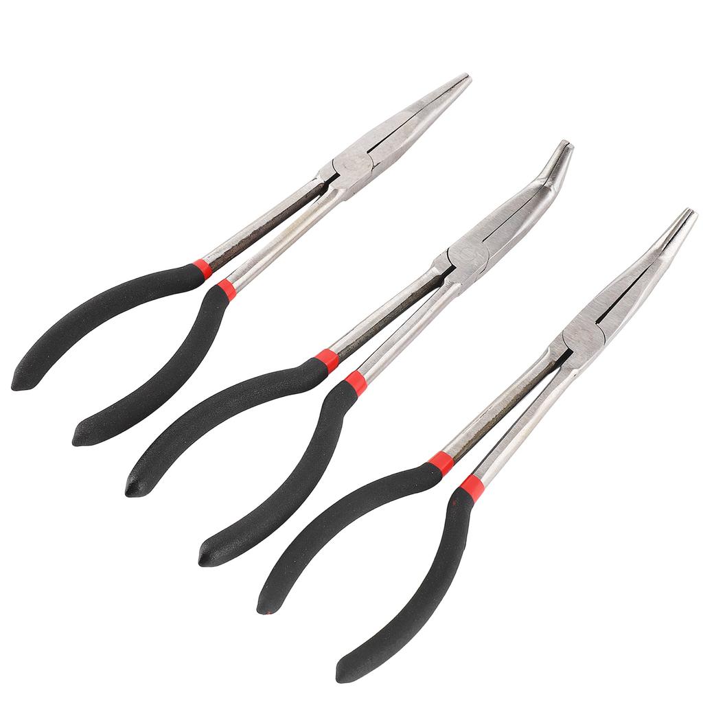 3 шт. Плоскогубцы с длинным носом 11 дюймов Стальные Удлиненные Прямые 45 градусов 90 градусов Плоскогубцы с длинным носом