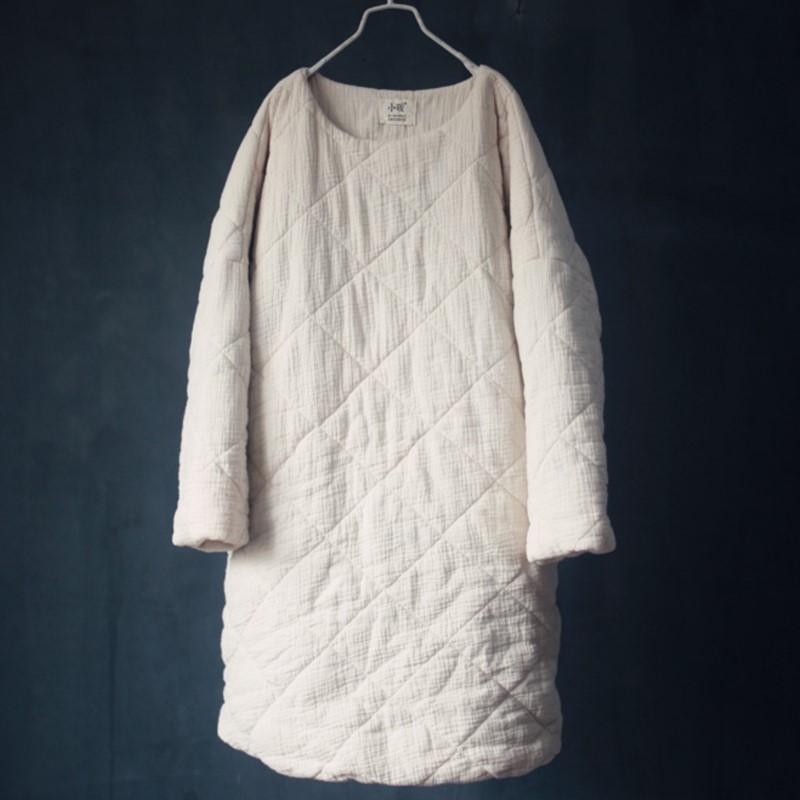 Женские пуловеры-парки, зимние однотонные пальто с круглым вырезом и длинными рукавами, хлопковые и льняные теплые женские винтажные пальто