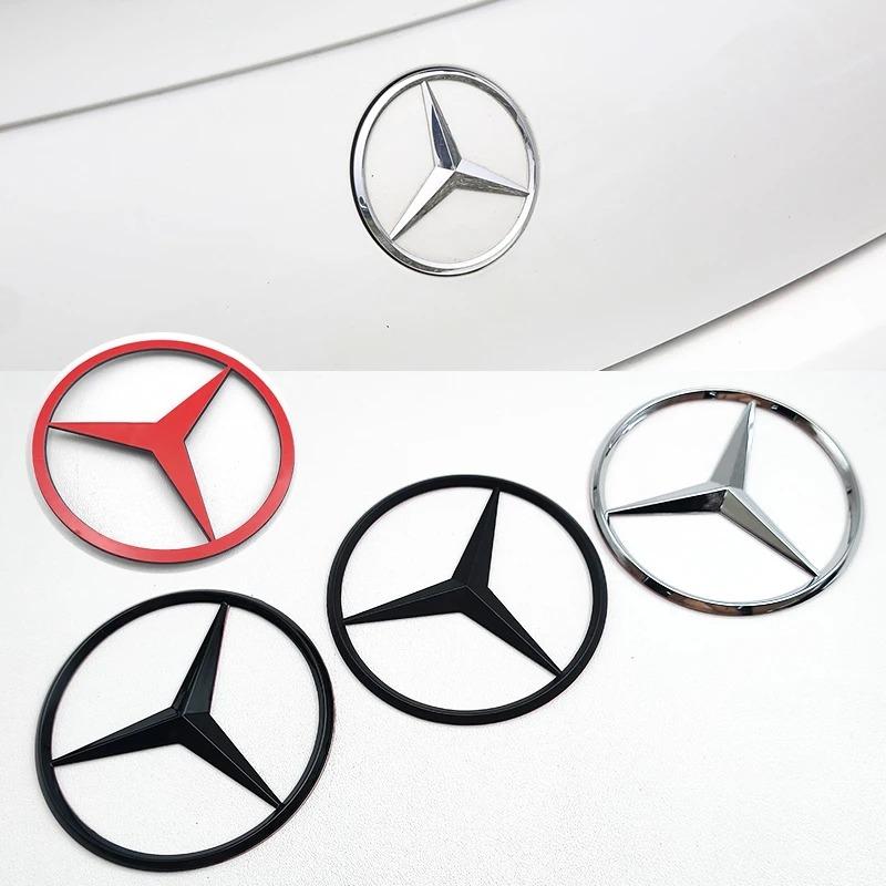 90mm ABS Chrome Black Logo Mercedes Emblem Rear Star Badge For Mercedes Benz W203 W206 W212 X253 W167 W166 W247 C E GLA GLC GLE