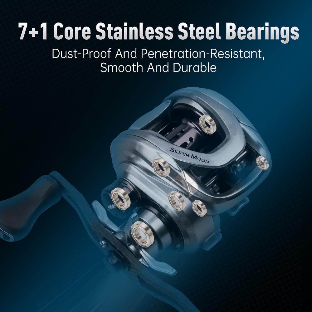 Kingdom СЕРЕБРЯНАЯ ЛУНА 7.1:1 высокоскоростная катушка для приманки, 154 г, сверхлегкая 7 + 1 шарикоподшипники, карбоновые рыболовные катушки