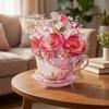Paper Sculpture Flowers Teacup Greeting Card Surprise Gifts 3D Pop Up Bouquet Card  Mother's Day