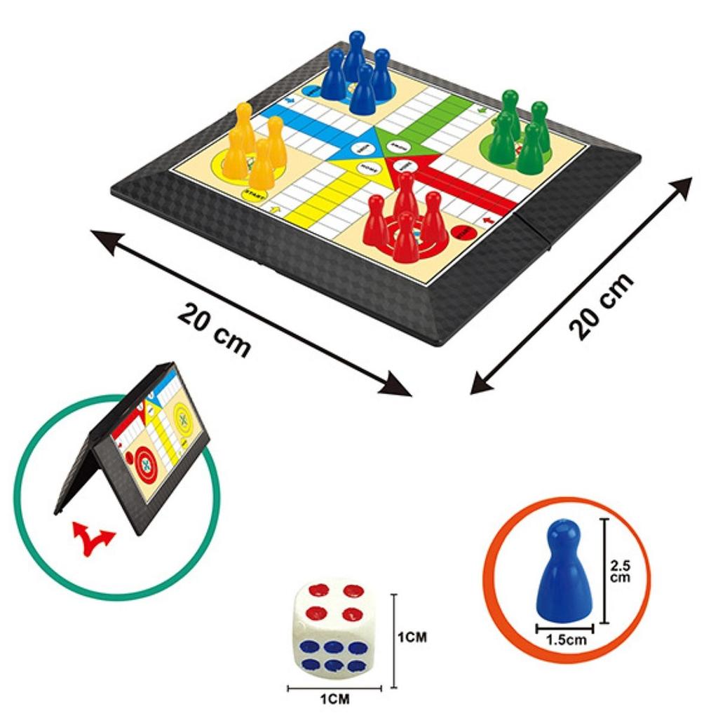 Ludo Board Game with Foldable Board Classic Toy Leisure Strategy Game Flying Chess for Family All Ages Party Games Table Toy