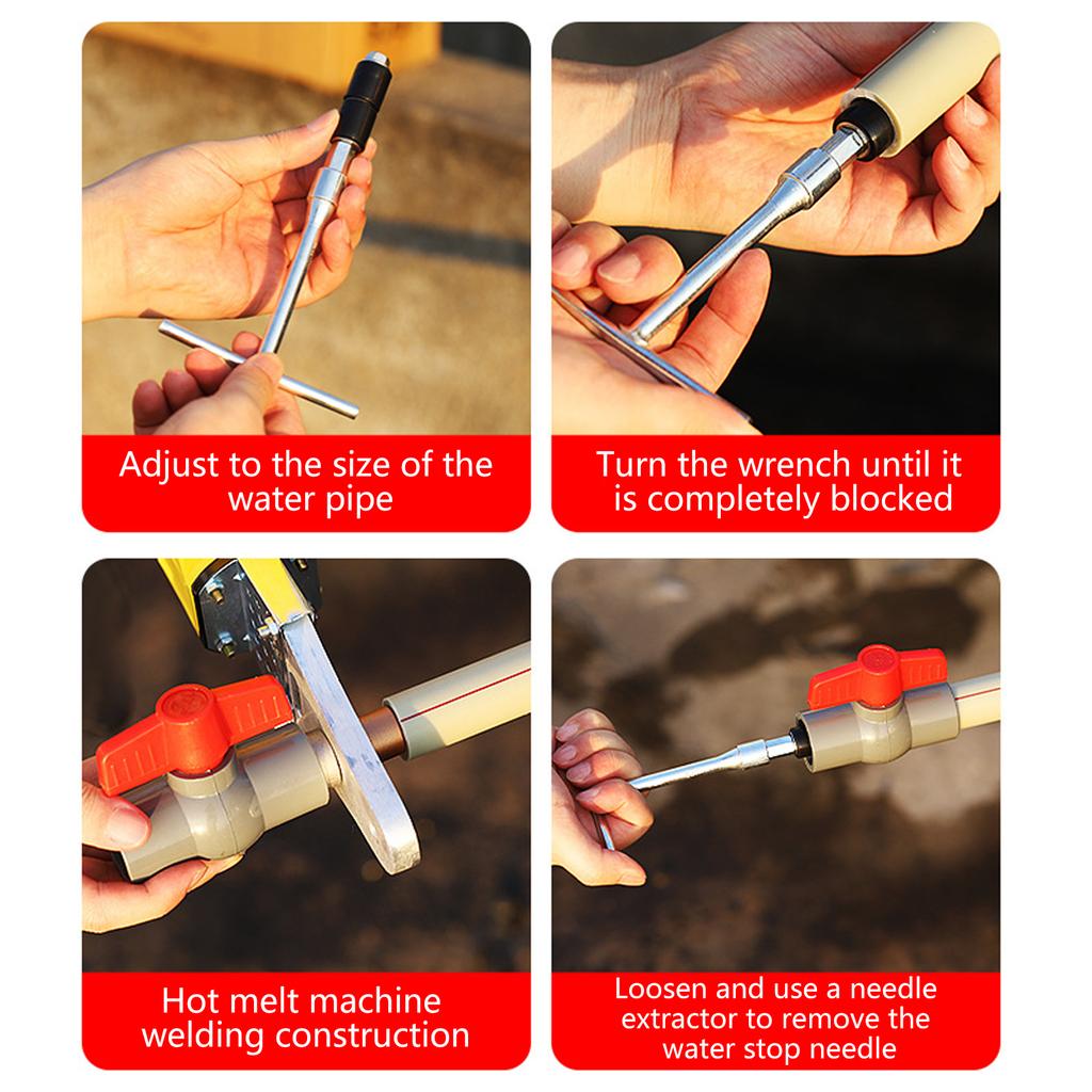 Комплект заглушек для труб с горячей водой, игла для остановки воды, подходящая для водопроводных труб 20/25/32, нержавеющая сталь, сантехнический инструмент для дома