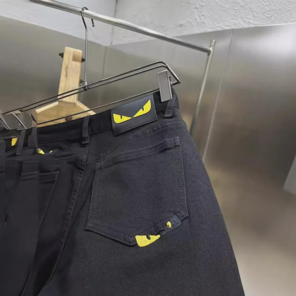 Мужские джинсы Retro Black Elastic Slim Fit - модный молодежный стиль