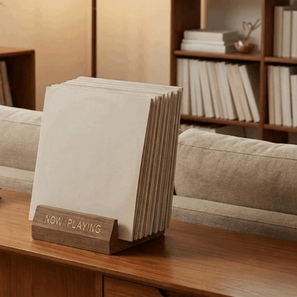 Single Holder Wooden Vinyl Record Holder Natural LP Display Shelf Album Display