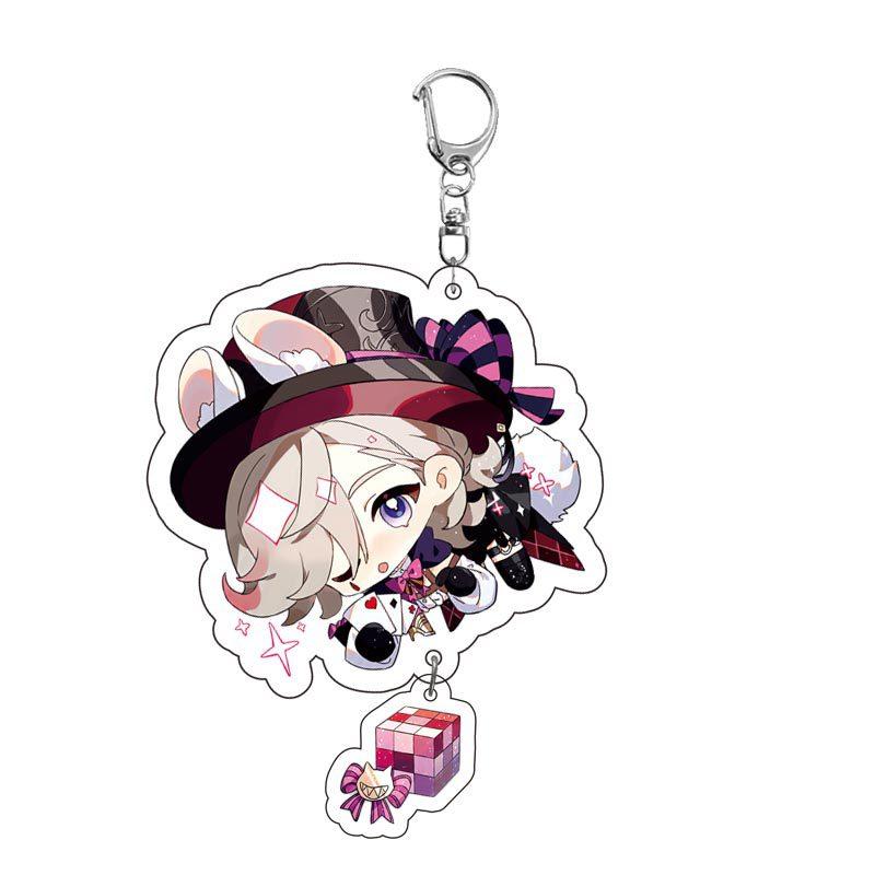 Game Keychains Acrylic Figure School Bag Keychian Holder Key Ring For Children Girl Men Accessories