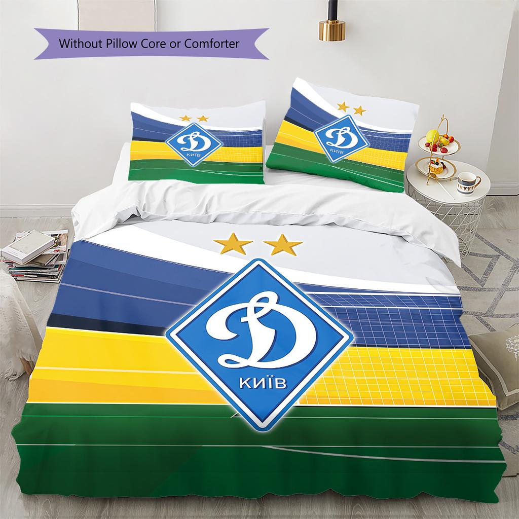FC Dynamo Kyiv Pattern Bedding Quilt Set Home Decoration Gift (1 * duvet cover + 2 * pillowcase without core)