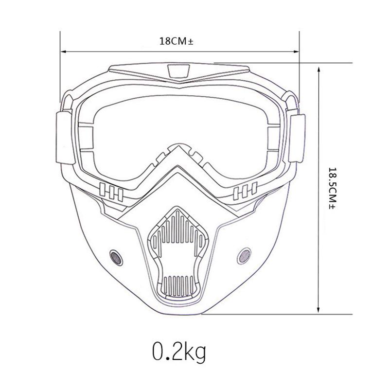 Солнцезащитные очки для мотокросса, ветрозащитные очки для езды на велосипеде, лыжах, с маской для рта, защита от ультрафиолета, шлем для езды на велосипеде, мотоцикле, маска