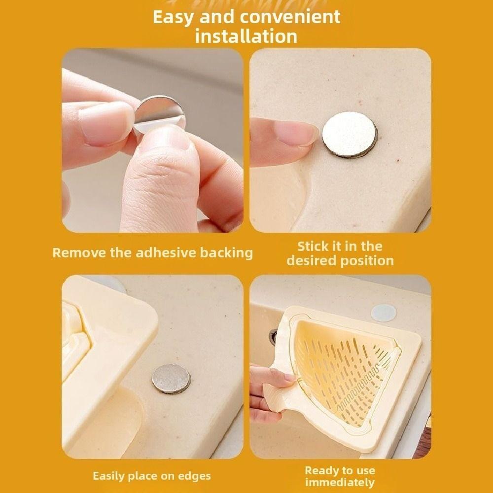 Triangle Sink Strainer Basket Creative Detachable Automatic Dumping Filter Basket Multifunctional One Click