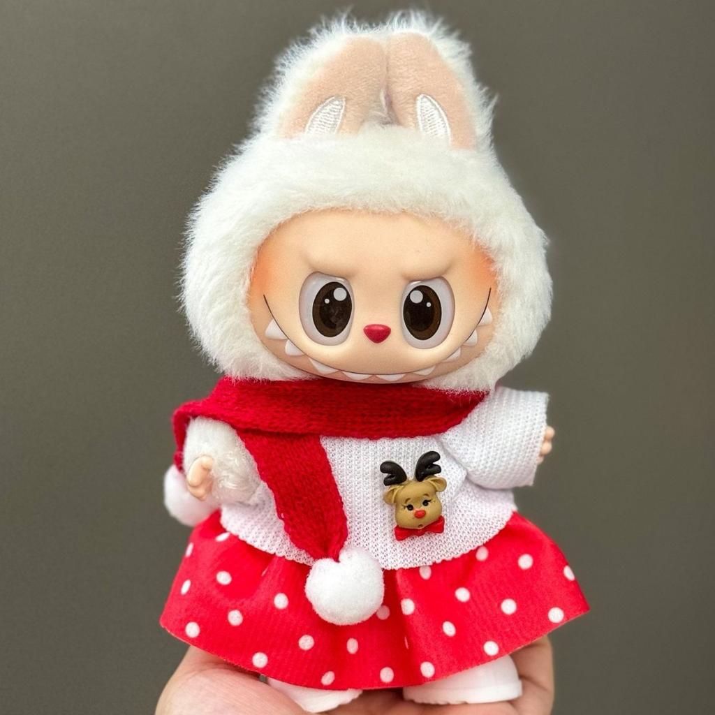 YWHOLA Doll Clothes Christmas Suits 1-3 Generations Cartoon Toy Dolls-Excluding Shoes Plastic Polyester Material 17cm Size 1:3
