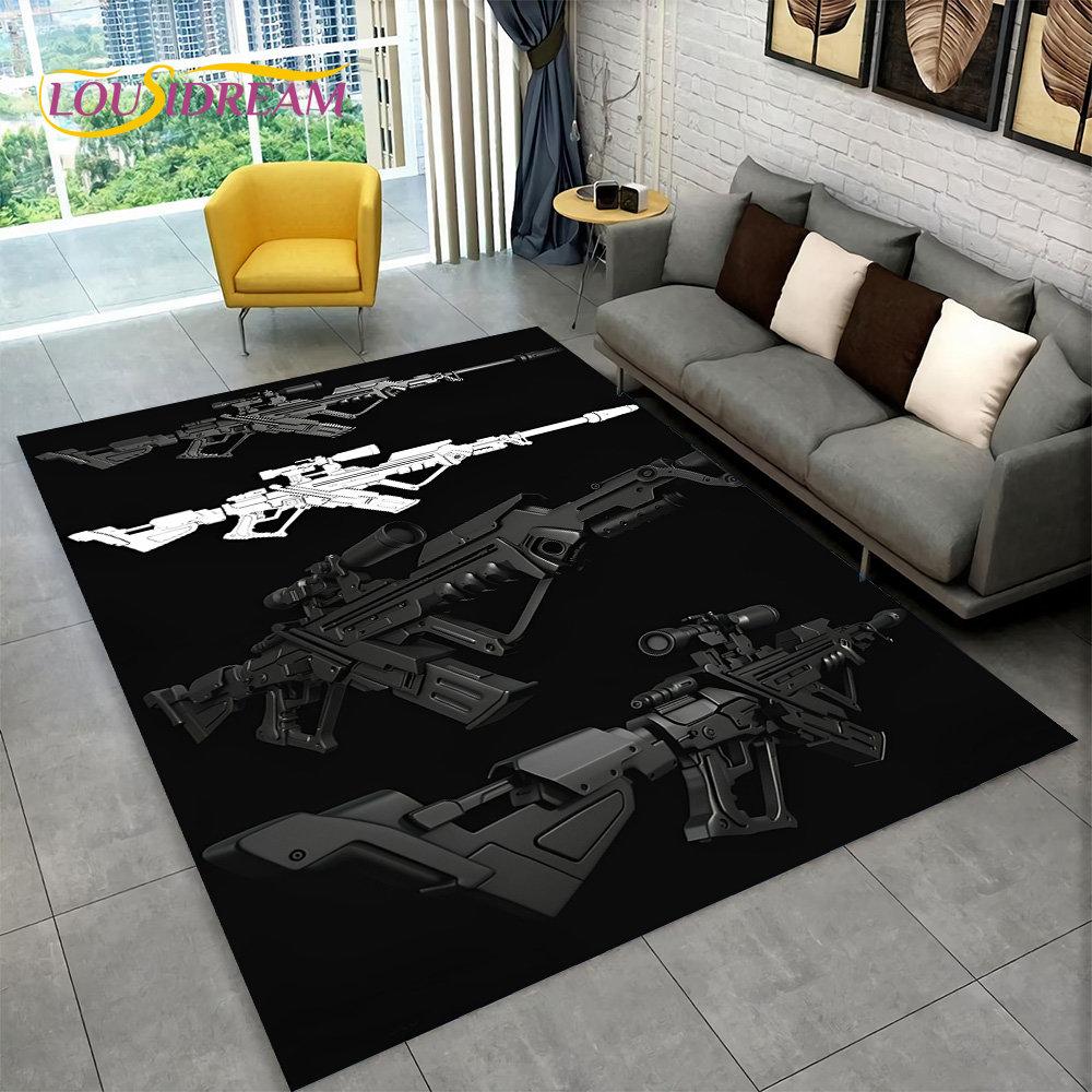 3D штурмовая винтовка, пистолет, патрон, коврик для пистолета, коврик для дома, гостиной, спальни, дивана, коврик для двери, декор, детский нескользящий напольный коврик