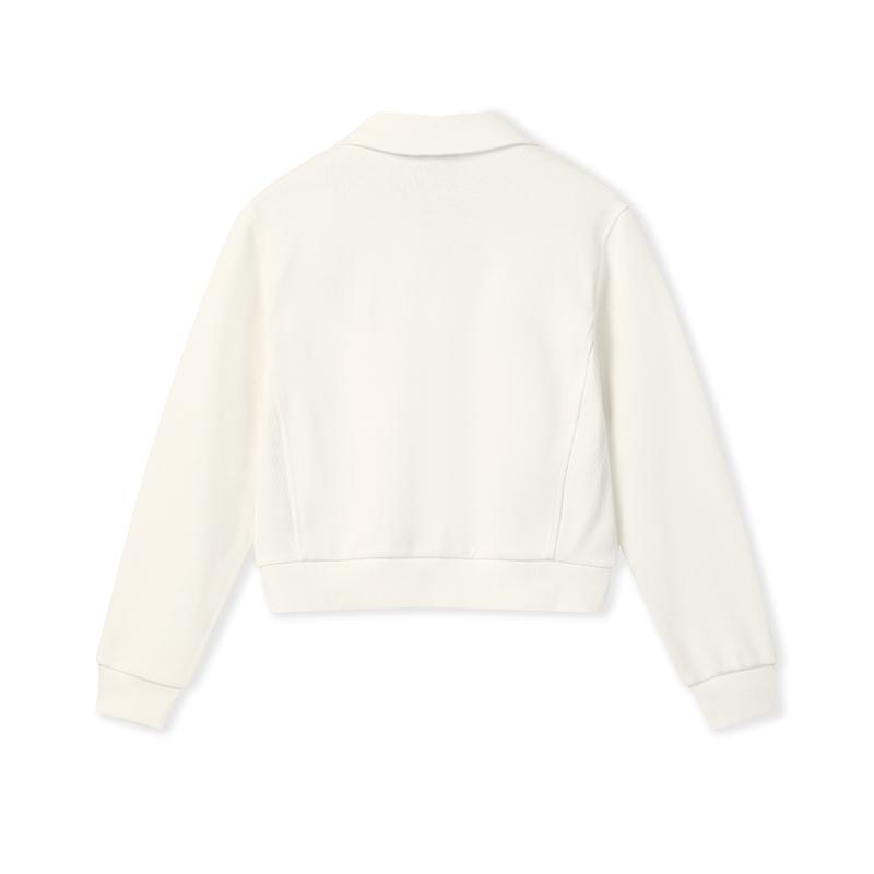 Fila Original Fashion Retro Sports Casual Classic Versatile Comfortable Knit Short Pullover Sweatshirt Women Sweatshirt White F11W549204FWT