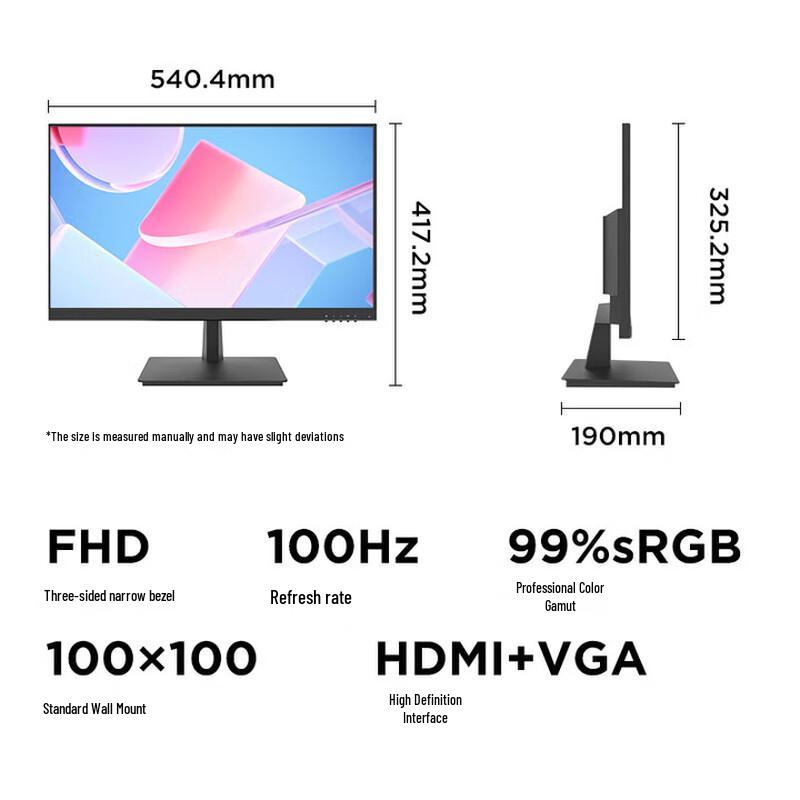 Lenovo Laiku XQ24e 23.8-inch 100Hz FHD Monitor CN plug (adapter included)