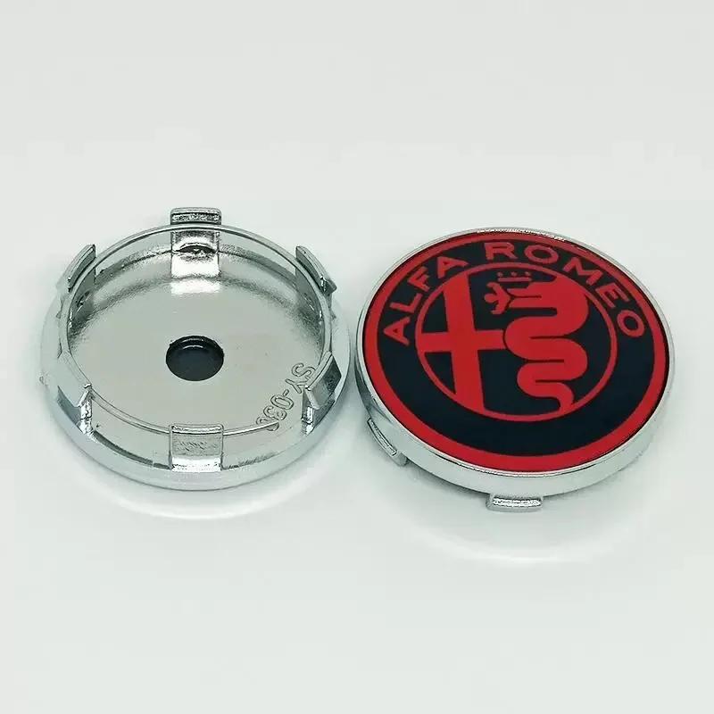 Car Stickers For Alfa Romeo 4PCS Car Wheel Center Hub Caps Cover For Alfa Romeo Giulia Stelvio Giulietta 156 159 147 Mito Tonale WZACF1