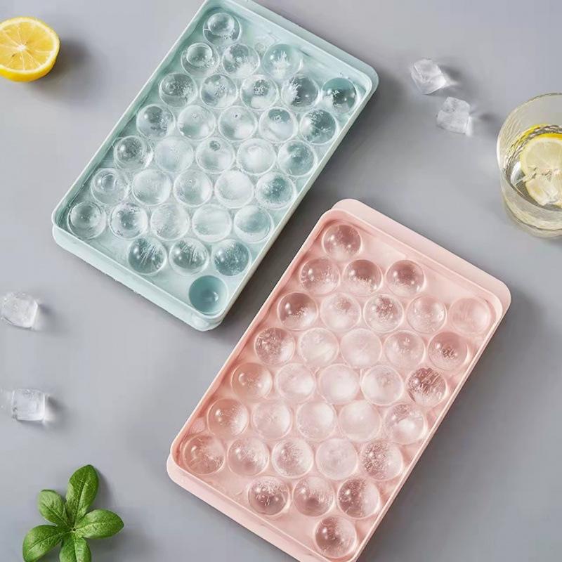 Ice Mold Refrigerator Spherical DIY Moulds Round Ice Cube Tray With Lid Plastic Diamond Style Ice Ball Maker Kitchen Tools