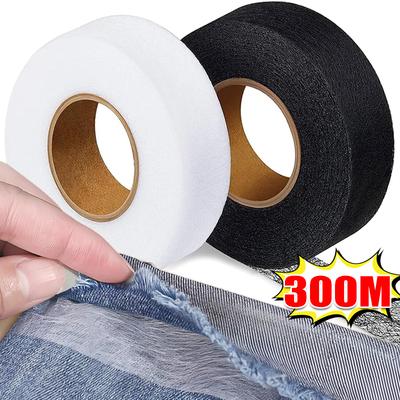 300/60M Клеевая лента для подгибки с утюгом, лента для подгибки брюк, двусторонняя, для укорачивания ткани, для джинсов, юбок, одежды, DIY, швейные поделки