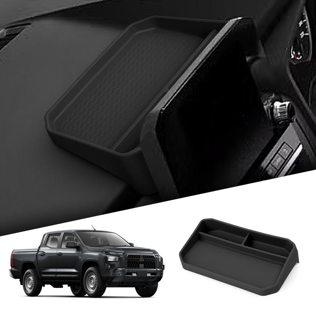 SMABEE for Mitsubishi Triton 2024 2025 Car Dashboard Tray Center Console Hidden Storage Box Behind Screen Tidying