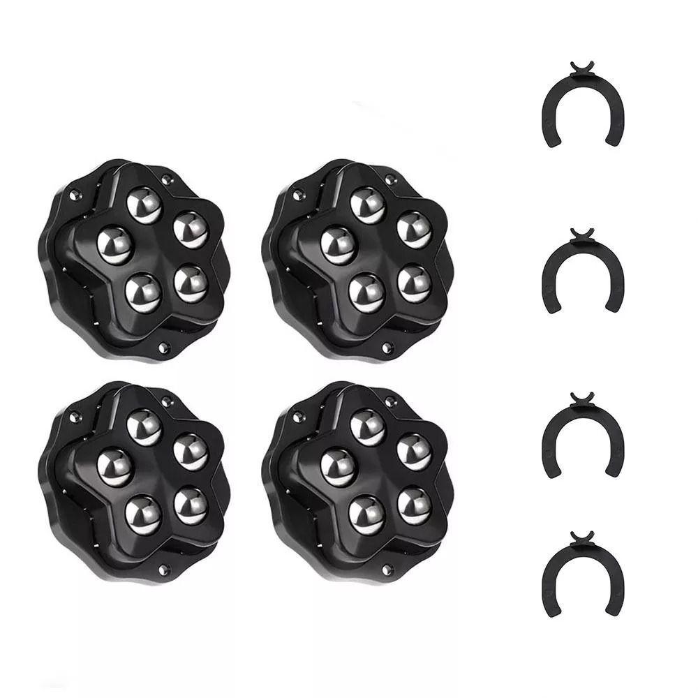 4 шт./комплект самоклеящиеся универсальные колеса бесшумные шариковые мебельные ролики прочный вращающийся на 360° шкив