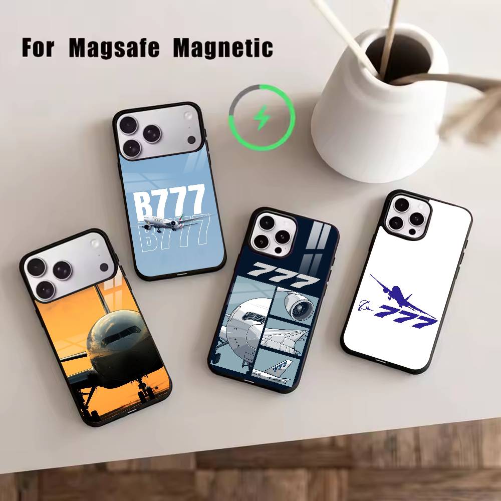 Лучший самолет Boeing 777 Чехол для телефона Для Magsafe Беспроводная зарядка Для iPhone17,16,15,14,13,12,11 Plus,Pro Магнитный