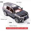 Lexus 570 Off-Road в масштабе 1/24, модель роскошного внедорожника, игрушечный автомобиль из цинкового сплава со звуком и светом для детей, подарок для мальчиков и девочек