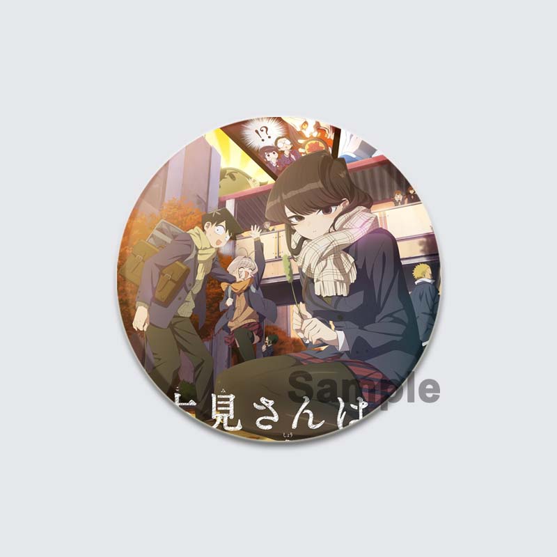 32/44/58 мм Komi Can T Communicate Круглая булавка Милая мультяшная застежка-брошь для рюкзака Аксессуары для одежды Аниме Коллекция Значков Украшения