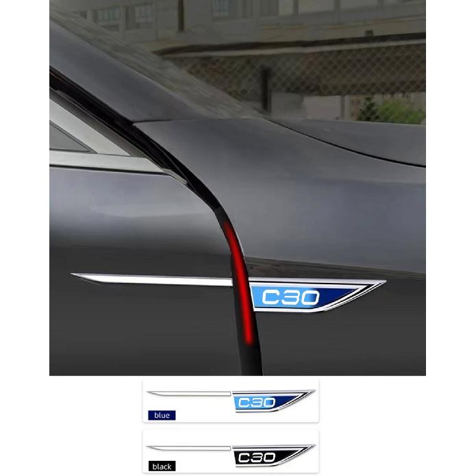 2 шт./компл. для Volvo C30, автомобильное крыло, металлическая наклейка, внешние декоративные наклейки, модификация, эмблема автомобиля, аксессуары